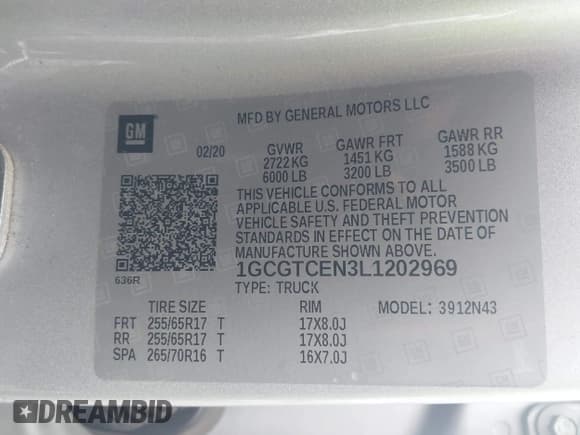 ✅ 2020 Chevrolet Colorado 4WD LT • VIN: 1GCGTCEN3L1202969 • Лот: 42445481. Опубликован ранее на IAAI с пробегом 198 030 миль. Бесплатный доступ к архиву аукционных продаж из США и подробный отчёт об истории автомобиля на DreamBid. Изображение 9.