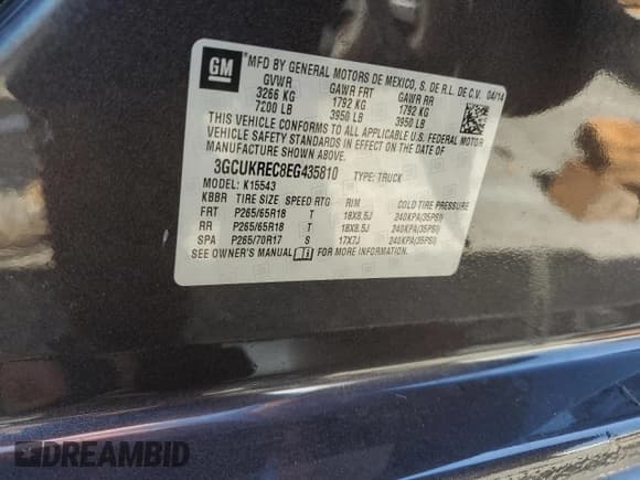 ✅ 2014 Chevrolet Silverado 1500 LT • VIN: 3GCUKREC8EG435810 • Лот: 63703934. Опубликован ранее на Copart с пробегом 109 429 миль. Бесплатный доступ к архиву аукционных продаж из США и подробный отчёт об истории автомобиля на DreamBid. Изображение 12.