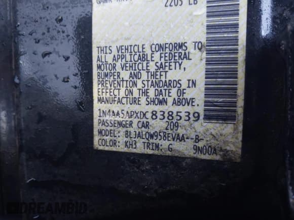 ✅ 2013 Nissan Maxima SV • VIN: 1N4AA5APXDC838539 • Lot: 43535633. Wystawiony na IAAI z przebiegiem 210 243 mil. Bezpłatny archiwum sprzedaży aukcyjnych z USA i szczegółowy raport historii pojazdu na DreamBid. Zdjęcie 10.