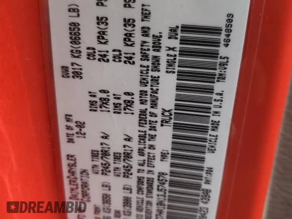 2003 Dodge 1500 ST z VIN 1D7HA18N13J574570, wystawiony jako Copart lot #68889894 z przebiegiem 190 735 mil mil oraz Szkoda całkowita • Salvage title. Historia ofert i sprzedaży dostępna na DreamBid. Obrazek 12.