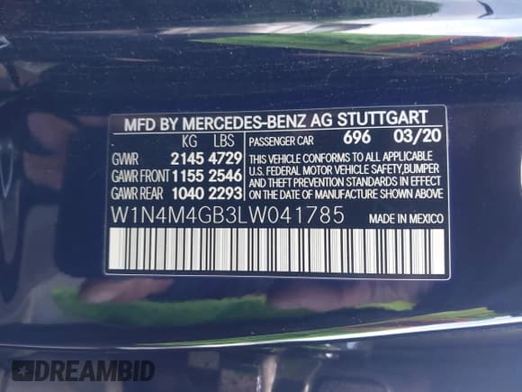 ✅ 2020 Mercedes-Benz GLB 250 • VIN: W1N4M4GB3LW041785 • Лот: 43767933. Опубликован ранее на IAAI с пробегом 88 361 миль. Бесплатный доступ к архиву аукционных продаж из США и подробный отчёт об истории автомобиля на DreamBid. Изображение 9.