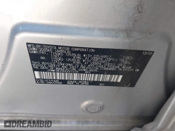 ✅ 2013 Toyota RAV4 XLE • VIN: JTMWFREV9DD001678 • Лот: 43693903. Опубликован ранее на IAAI с пробегом 198 167 миль. Бесплатный доступ к архиву аукционных продаж из США и подробный отчёт об истории автомобиля на DreamBid. Изображение 9.