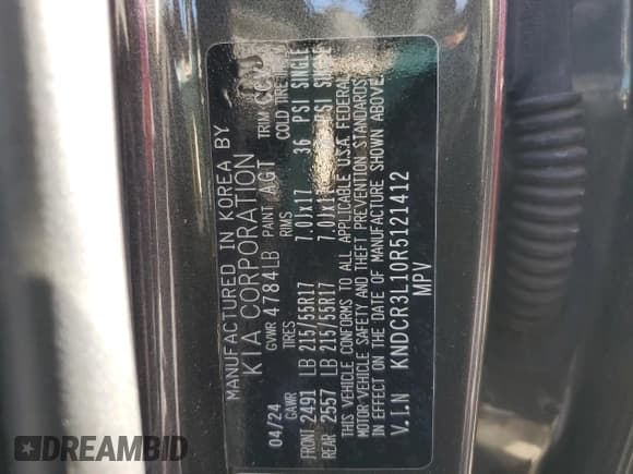 ✅ 2024 Kia Niro Wind • VIN: KNDCR3L10R5121412 • Лот: 90429155. Опубликован ранее на Copart с пробегом 25 733 миль. Бесплатный доступ к архиву аукционных продаж из США и подробный отчёт об истории автомобиля на DreamBid. Изображение 13.