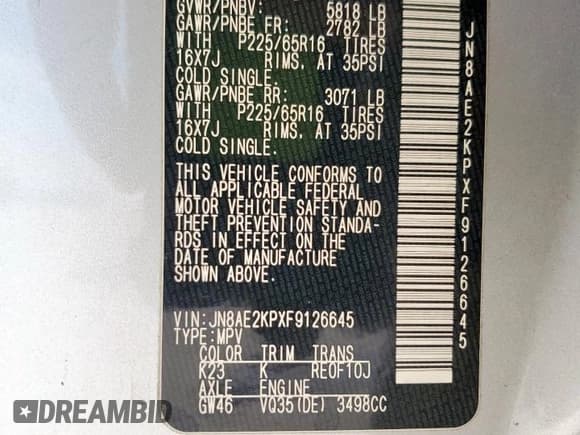 ✅ 2015 Nissan Quest SL • VIN: JN8AE2KPXF9126645 • Lot: 86626145. Wystawiony na Copart z przebiegiem 76 845 mil. Bezpłatny archiwum sprzedaży aukcyjnych z USA i szczegółowy raport historii pojazdu na DreamBid. Zdjęcie 13.