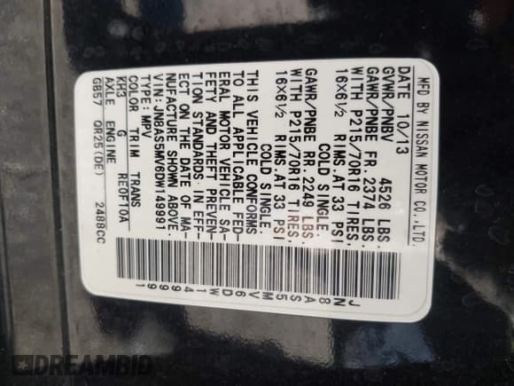 ✅ 2013 Nissan Rogue S • VIN: JN8AS5MV6DW149991 • Лот: 43534294. Опубликован ранее на IAAI с пробегом 144 156 миль. Бесплатный доступ к архиву аукционных продаж из США и подробный отчёт об истории автомобиля на DreamBid. Изображение 9.