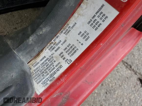 ✅ 2005 Chevrolet Colorado LS Z85 • VIN: 1GCCS148558142141 • Lot: 60038935. Listed on Copart with 182,979 mi. Free auction sales archive from the USA and detailed vehicle history report at DreamBid. Image 12.