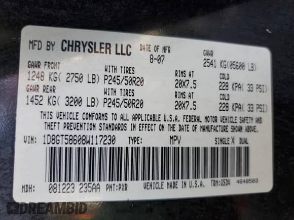 2008 Dodge Nitro R/T с VIN 1D8GT58608W117230, выставлен на аукционе Copart как лот 78043414 с пробегом 172 066 миль миль и Списание • Salvage title. История ставок и продаж доступна на DreamBid. Изображение 12.