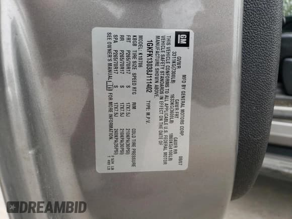 ✅ 2008 GMC Yukon SLT 4SB • VIN: 1GKFK13038J111402 • Лот: 67264015. Опубликован ранее на Copart с пробегом 153 888 миль. Бесплатный доступ к архиву аукционных продаж из США и подробный отчёт об истории автомобиля на DreamBid. Изображение 12.