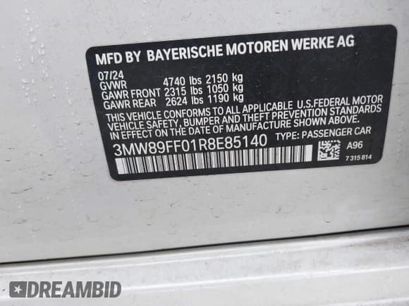 ✅ 2024 BMW 3 Series 330i xDrive • VIN: 3MW89FF01R8E85140 • Лот: 42903401. Опубликован ранее на IAAI с пробегом 25 013 миль. Бесплатный доступ к архиву аукционных продаж из США и подробный отчёт об истории автомобиля на DreamBid. Изображение 9.