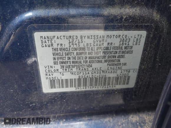 ✅ 2016 Nissan Sentra SR • VIN: 3N1AB7APXGY211454 • Лот: 43521350. Опубликован ранее на IAAI с пробегом 128 127 миль. Бесплатный доступ к архиву аукционных продаж из США и подробный отчёт об истории автомобиля на DreamBid. Изображение 9.