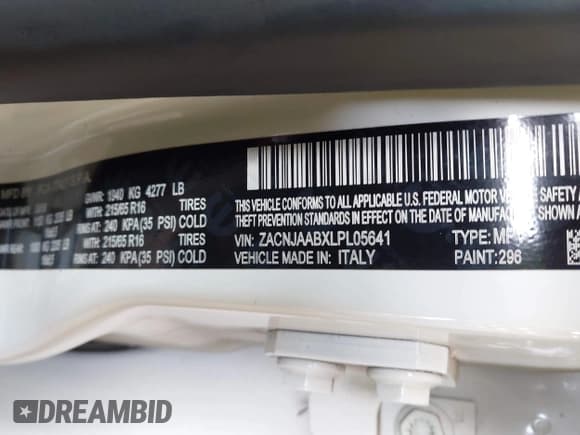 ✅ 2020 Jeep Renegade Sport • VIN: ZACNJAABXLPL05641 • Lot: 42882257. Wystawiony na IAAI z przebiegiem 77 695 mil. Bezpłatny archiwum sprzedaży aukcyjnych z USA i szczegółowy raport historii pojazdu na DreamBid. Zdjęcie 9.