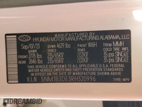 ✅ 2024 Hyundai Tucson SEL • VIN: 5NMJB3DE3RH320996 • Lot: 55804725. Listed on Copart with 15,154 mi. Free auction sales archive from the USA and detailed vehicle history report at DreamBid. Image 13.