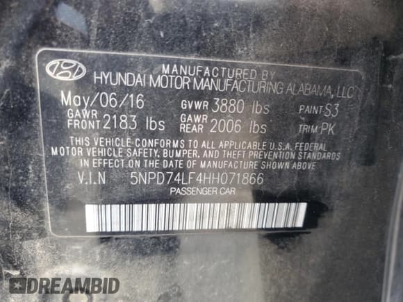 ✅ 2017 Hyundai Elantra SE • VIN: 5NPD74LF4HH071866 • Lot: 80062495. Listed on Copart with 264,872 mi. Free auction sales archive from the USA and detailed vehicle history report at DreamBid. Image 12.