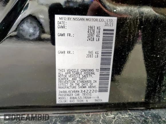 ✅ 2024 Nissan Altima SR • VIN: 1N4BL4CV6RN342220 • Lot: 90320185. Wystawiony na Copart z przebiegiem 18 820 mil. Bezpłatny archiwum sprzedaży aukcyjnych z USA i szczegółowy raport historii pojazdu na DreamBid. Zdjęcie 13.