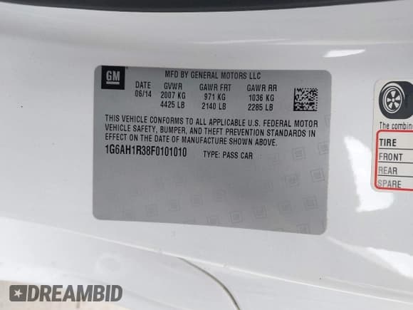 ✅ 2015 Cadillac ATS • VIN: 1G6AH1R38F0101010 • Лот: 43378588. Опубликован ранее на IAAI с пробегом 108 115 миль. Бесплатный доступ к архиву аукционных продаж из США и подробный отчёт об истории автомобиля на DreamBid. Изображение 9.