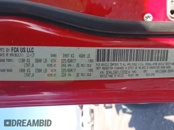 ✅ 2018 Jeep Compass Latitude • VIN: 3C4NJDBB7JT223214 • Lot: 42836032. Wystawiony na IAAI z przebiegiem 82 208 mil. Bezpłatny archiwum sprzedaży aukcyjnych z USA i szczegółowy raport historii pojazdu na DreamBid. Zdjęcie 9.