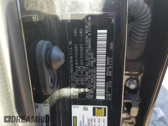 ✅ 2022 Toyota Corolla Cross L • VIN: 7MUAAAAG2NV010672 • Lot: 89888755. Wystawiony na Copart z przebiegiem 52 337 mil. Bezpłatny archiwum sprzedaży aukcyjnych z USA i szczegółowy raport historii pojazdu na DreamBid. Zdjęcie 14.