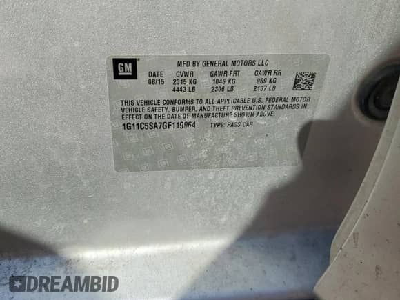 2016 Chevrolet Malibu LT z VIN 1G11C5SA7GF119064, wystawiony jako Copart lot #87385115 z przebiegiem 159 167 mil mil oraz Szkoda całkowita • Salvage title. Historia ofert i sprzedaży dostępna na DreamBid. Obrazek 12.