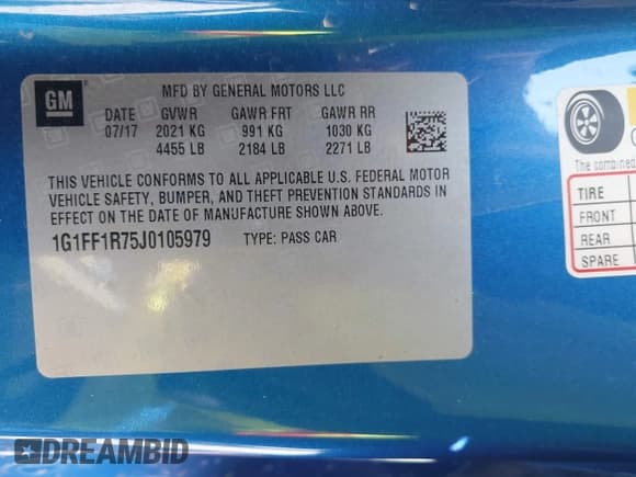 ✅ 2018 Chevrolet Camaro 1SS • VIN: 1G1FF1R75J0105979 • Lot: 43351013. Wystawiony na IAAI z przebiegiem 32 213 mil. Bezpłatny archiwum sprzedaży aukcyjnych z USA i szczegółowy raport historii pojazdu na DreamBid. Zdjęcie 9.