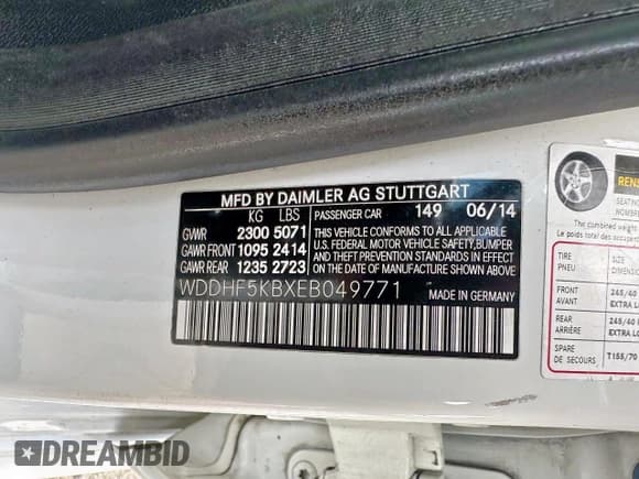 ✅ 2014 Mercedes-Benz E 350 Sport • VIN: WDDHF5KBXEB049771 • Lot: 62614585. Listed on Copart with 187,532 mi. Free auction sales archive from the USA and detailed vehicle history report at DreamBid. Image 10.