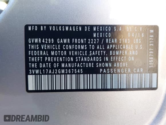 ✅ 2016 Volkswagen Jetta SEL • VIN: 3VWL17AJ2GM367545 • Lot: 39157337. Wystawiony na IAAI z przebiegiem 112 009 mil. Bezpłatny archiwum sprzedaży aukcyjnych z USA i szczegółowy raport historii pojazdu na DreamBid. Zdjęcie 9.