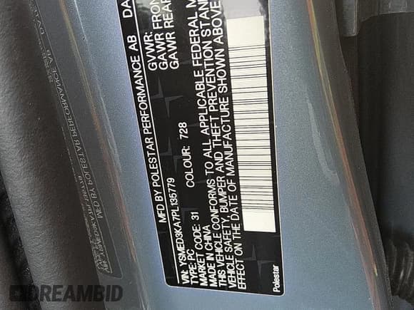 ✅ 2023 Polestar 2 • VIN: YSMED3KA7PL135779 • Лот: 49482735. Опубликован ранее на Copart с пробегом 49 002 миль. Бесплатный доступ к архиву аукционных продаж из США и подробный отчёт об истории автомобиля на DreamBid. Изображение 13.