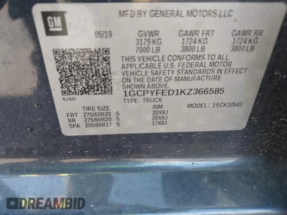 ✅ 2019 Chevrolet Silverado 1500 LT Trail Boss • VIN: 1GCPYFED1KZ366585 • Lot: 42853574. Wystawiony na IAAI z przebiegiem 102 469 mil. Bezpłatny archiwum sprzedaży aukcyjnych z USA i szczegółowy raport historii pojazdu na DreamBid. Zdjęcie 9.