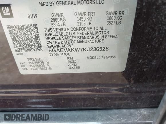 ✅ 2019 Buick Enclave Essence • VIN: 5GAEVAKW7KJ236528 • Лот: 43070885. Опубликован ранее на IAAI с пробегом 94 907 миль. Бесплатный доступ к архиву аукционных продаж из США и подробный отчёт об истории автомобиля на DreamBid. Изображение 9.