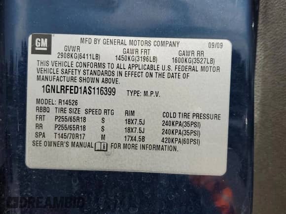 2010 Chevrolet Traverse 1LT с VIN 1GNLRFED1AS116399, выставлен на аукционе Copart как лот 71661325 с пробегом 163 590 миль миль и Чистый • Clean title. История ставок и продаж доступна на DreamBid. Изображение 14.