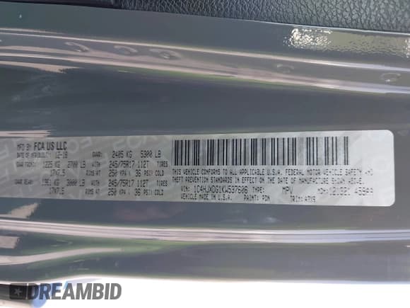 ✅ 2019 Jeep Wrangler Unlimited Sport • VIN: 1C4HJXDG1KW537606 • Lot: 42973720. Listed on IAAI with 61,076 mi. Free auction sales archive from the USA and detailed vehicle history report at DreamBid. Image 9.