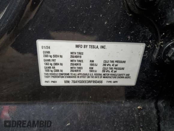 ✅ 2024 Tesla Model Y Long Range • VIN: 7SAYGDEE3RF993456 • Лот: 55379865. Опубликован ранее на Copart с пробегом 32 674 миль. Бесплатный доступ к архиву аукционных продаж из США и подробный отчёт об истории автомобиля на DreamBid. Изображение 13.