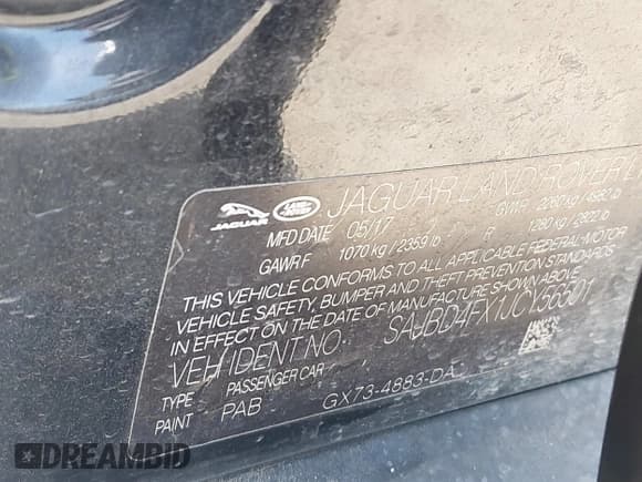 ✅ 2018 Jaguar XF 25t Premium • VIN: SAJBD4FX1JCY56501 • Lot: 42763988. Listed on IAAI with 129,842 mi. Free auction sales archive from the USA and detailed vehicle history report at DreamBid. Image 9.