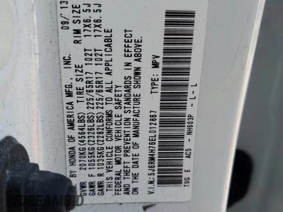 ✅ 2014 Honda CR-V EX-L • VIN: 5J6RM4H76EL012867 • Lot: 87379645. Wystawiony na Copart z przebiegiem 143 274 mil. Bezpłatny archiwum sprzedaży aukcyjnych z USA i szczegółowy raport historii pojazdu na DreamBid. Zdjęcie 12.