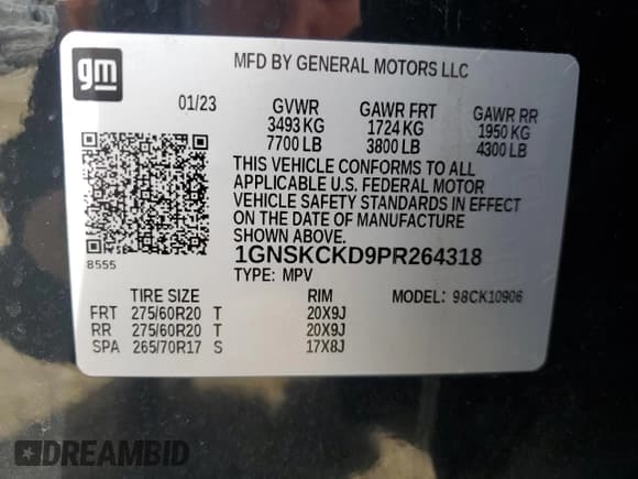 ✅ 2023 Chevrolet Suburban LT • VIN: 1GNSKCKD9PR264318 • Lot: 76100354. Wystawiony na Copart z przebiegiem 142 866 mil. Bezpłatny archiwum sprzedaży aukcyjnych z USA i szczegółowy raport historii pojazdu na DreamBid. Zdjęcie 13.