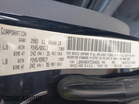 ✅ 2007 Jeep Commander Sport • VIN: 1J8HG48K07C504836 • Лот: 42537484. Опубликован ранее на IAAI с пробегом 99 313 миль. Бесплатный доступ к архиву аукционных продаж из США и подробный отчёт об истории автомобиля на DreamBid. Изображение 9.