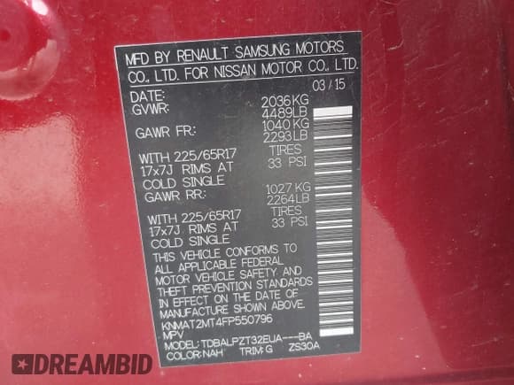 ✅ 2015 Nissan Rogue S • VIN: KNMAT2MT4FP550796 • Лот: 42497369. Опубликован ранее на IAAI с пробегом 230 813 миль. Бесплатный доступ к архиву аукционных продаж из США и подробный отчёт об истории автомобиля на DreamBid. Изображение 9.