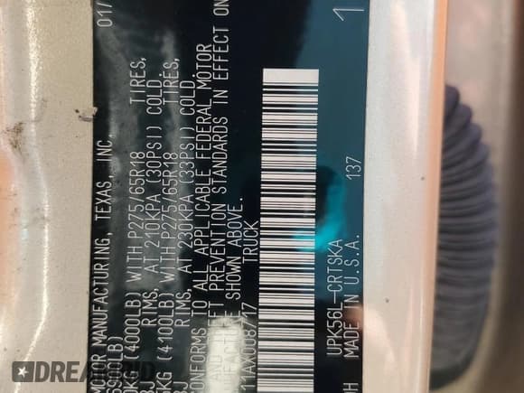 ✅ 2010 Toyota Tundra • VIN: 5TFUM5F11AX008717 • Lot: 71176915. Listed on Copart with 203,379 mi. Free auction sales archive from the USA and detailed vehicle history report at DreamBid. Image 12.