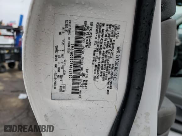 ✅ 2005 Mercury Sable LS • VIN: 1MEFM55S25A622430 • Лот: 57875435. Опубликован ранее на Copart с пробегом 149 332 миль. Бесплатный доступ к архиву аукционных продаж из США и подробный отчёт об истории автомобиля на DreamBid. Изображение 12.