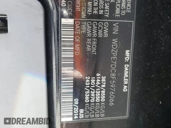 ✅ 2015 Mercedes-Benz Sprinter Passenger • VIN: WDZPE7DC8F5976066 • Лот: 74180994. Опубликован ранее на Copart с пробегом Не указан. Бесплатный доступ к архиву аукционных продаж из США и подробный отчёт об истории автомобиля на DreamBid. Изображение 14.