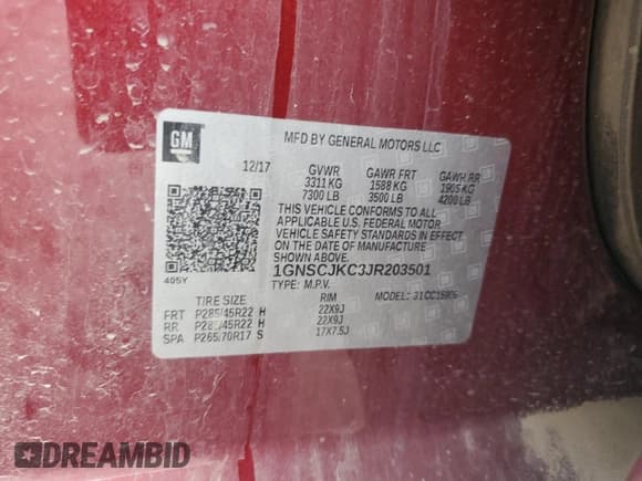 ✅ 2018 Chevrolet Suburban Premier • VIN: 1GNSCJKC3JR203501 • Lot: 64838554. Wystawiony na Copart z przebiegiem 66 608 mil. Bezpłatny archiwum sprzedaży aukcyjnych z USA i szczegółowy raport historii pojazdu na DreamBid. Zdjęcie 13.