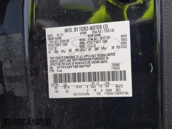 ✅ 2011 Ford F-150 XL • VIN: 1FTFX1EF7BFA67767 • Lot: 42399898. Wystawiony na IAAI z przebiegiem 255 994 mil. Bezpłatny archiwum sprzedaży aukcyjnych z USA i szczegółowy raport historii pojazdu na DreamBid. Zdjęcie 9.