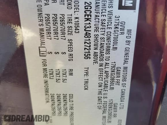 ✅ 2008 Chevrolet Silverado 1500 1LT • VIN: 2GCEK13J481272156 • Лот: 81480865. Опубликован ранее на Copart с пробегом 154 731 миль. Бесплатный доступ к архиву аукционных продаж из США и подробный отчёт об истории автомобиля на DreamBid. Изображение 12.