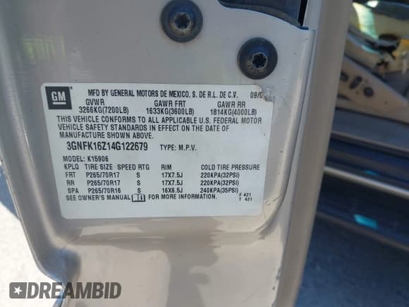 ✅ 2004 Chevrolet Suburban Z71 • VIN: 3GNFK16Z14G122679 • Lot: 41979958. Wystawiony na IAAI z przebiegiem 238 912 mil. Bezpłatny archiwum sprzedaży aukcyjnych z USA i szczegółowy raport historii pojazdu na DreamBid. Zdjęcie 9.