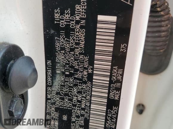 ✅ 2008 Toyota 4Runner SR5 • VIN: JTEZU14R18K003589 • Lot: 80225695. Wystawiony na Copart z przebiegiem 272 789 mil. Bezpłatny archiwum sprzedaży aukcyjnych z USA i szczegółowy raport historii pojazdu na DreamBid. Zdjęcie 12.