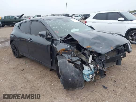 2019 Hyundai Veloster Premium with VIN KMHTG6AF0KU006614, listed as a IAAI auction lot 41329224 with 65,841 mi miles and . Bid and sale history available at DreamBid. Image 1.