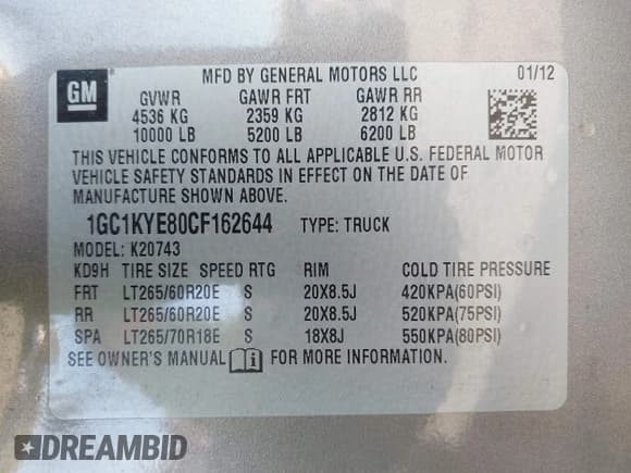 ✅ 2012 Chevrolet Silverado 2500HD LTZ • VIN: 1GC1KYE80CF162644 • Лот: 43513234. Опубликован ранее на IAAI с пробегом 162 492 миль. Бесплатный доступ к архиву аукционных продаж из США и подробный отчёт об истории автомобиля на DreamBid. Изображение 8.