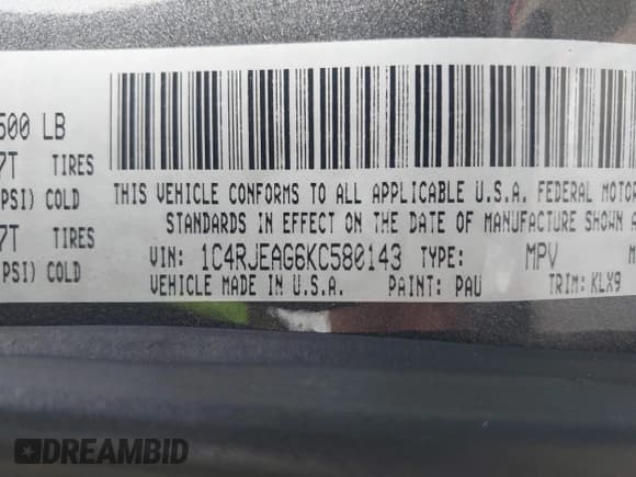 ✅ 2019 Jeep Grand Cherokee Altitude • VIN: 1C4RJEAG6KC580143 • Lot: 42103226. Wystawiony na IAAI z przebiegiem 156 144 mil. Bezpłatny archiwum sprzedaży aukcyjnych z USA i szczegółowy raport historii pojazdu na DreamBid. Zdjęcie 9.
