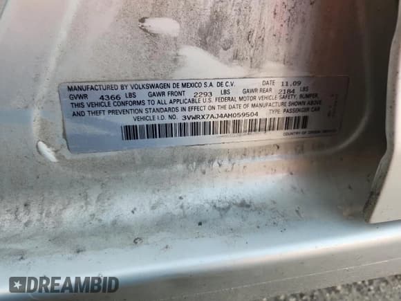 ✅ 2010 Volkswagen Jetta SE • VIN: 3VWRX7AJ4AM059504 • Лот: 87315005. Опубликован ранее на Copart с пробегом 184 032 миль. Бесплатный доступ к архиву аукционных продаж из США и подробный отчёт об истории автомобиля на DreamBid. Изображение 12.