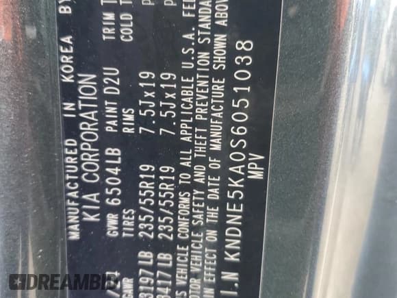 ✅ 2025 Kia Carnival SX Prestige • VIN: KNDNE5KA0S6051038 • Lot: 80583735. Listed on Copart with 8,360 mi. Free auction sales archive from the USA and detailed vehicle history report at DreamBid. Image 13.