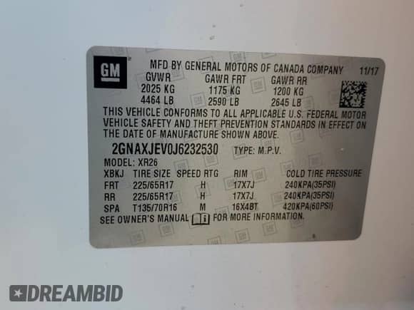 2018 Chevrolet Equinox LT с VIN 2GNAXJEV0J6232530, выставлен на аукционе Copart как лот 80546615 с пробегом 179 987 миль миль и Списание • Salvage title. История ставок и продаж доступна на DreamBid. Изображение 13.